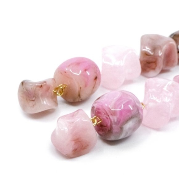 Cult Gaia Acrylic Stones Pink Multi Leo Earings for pierced ears - Picture 7 of 9